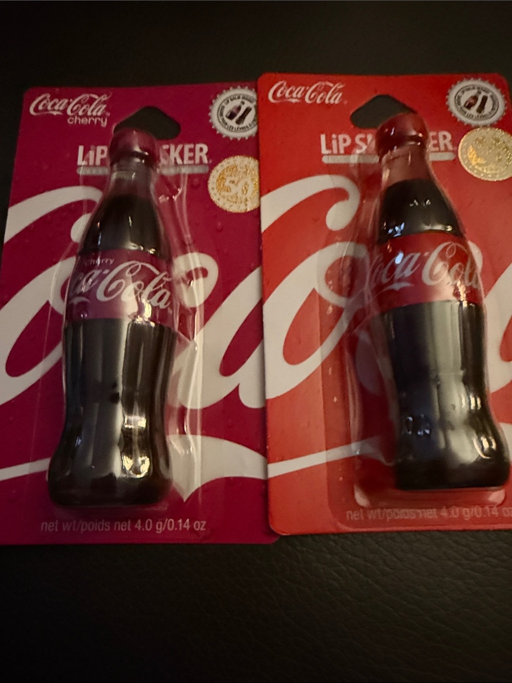 Coca Cola Lip Smacker Duo - Red & Dark Pink Bottle Lip Balms
